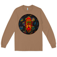 Toasted Coconut african masks round earrings 2 Long Sleeve Tee - BundleAndBundleShop