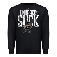 Black EMBRACE THE SUCK VINTAGE Premium Sweatshirt - linhVisuals