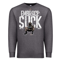 Charcoal Heather EMBRACE THE SUCK VINTAGE Premium Sweatshirt - linhVisuals