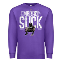 Purple EMBRACE THE SUCK VINTAGE Premium Sweatshirt - linhVisuals