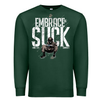 Sports Green EMBRACE THE SUCK VINTAGE Premium Sweatshirt - linhVisuals