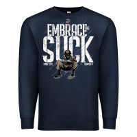 Navy EMBRACE THE SUCK VINTAGE Premium Sweatshirt - linhVisuals