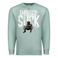 Seafoam EMBRACE THE SUCK VINTAGE Premium Sweatshirt - linhVisuals
