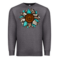 Charcoal Heather sunflower cowhide Premium Sweatshirt - JahusDesignShop