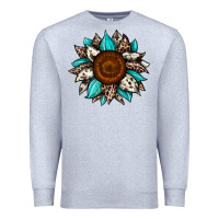 Heather Grey sunflower cowhide Premium Sweatshirt - JahusDesignShop