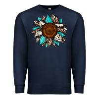 Navy sunflower cowhide Premium Sweatshirt - JahusDesignShop