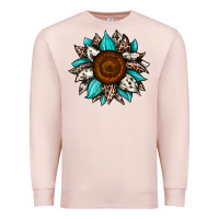 Pale Pink sunflower cowhide Premium Sweatshirt - JahusDesignShop