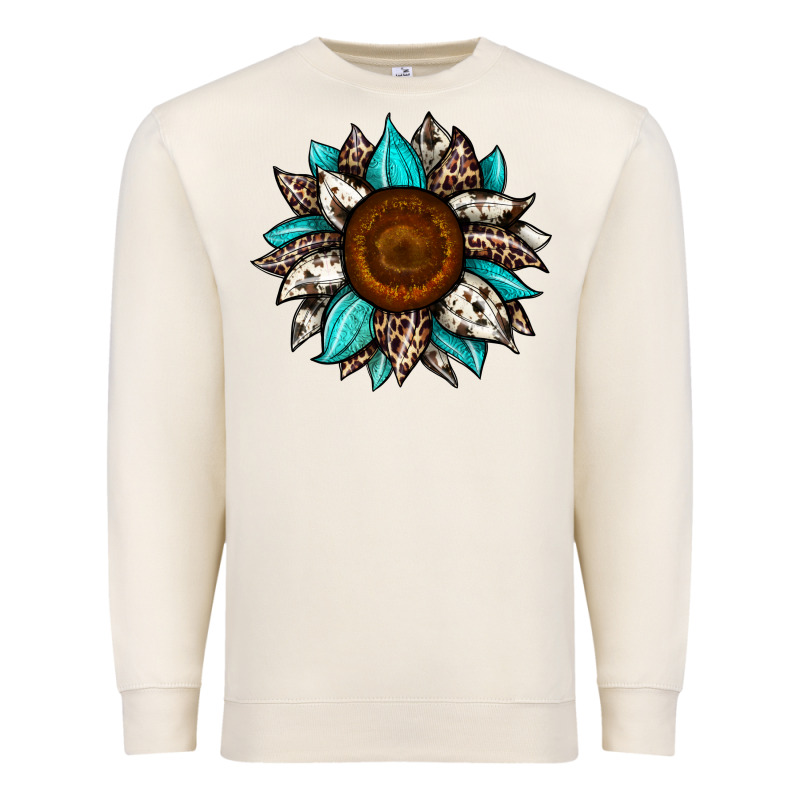 Sunflower Cowhide Premium Sweatshirt by JahusDesignShop | Teevron