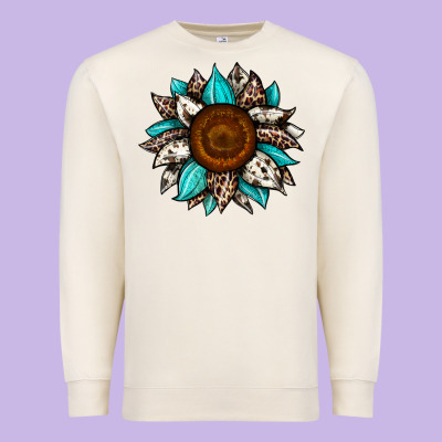 Sunflower Cowhide Premium Sweatshirt Designed By Jahusdesignshop