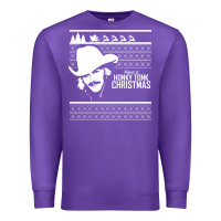 Purple alan jackson ugly christmas [tb] Premium Sweatshirt - linhVisuals