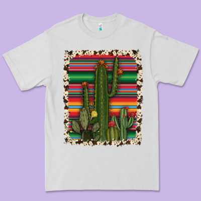 Serape Cowhide Cacti Premium Tee Designed By Ranaportraitstore