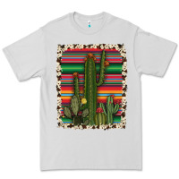 Dove Grey serape cowhide cacti Premium Tee - RanaPortraitStore