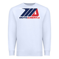 White motoamerica Premium Sweatshirt - linhVisuals