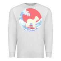 Oatmeal Heather bedlington terrier t  shirt bedlington terrier gifts   ocean waves sur Premium Sweatshirt - linhVisuals