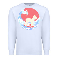 White bedlington terrier t  shirt bedlington terrier gifts   ocean waves sur Premium Sweatshirt - linhVisuals