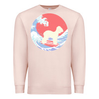 Pale Pink bedlington terrier t  shirt bedlington terrier gifts   ocean waves sur Premium Sweatshirt - linhVisuals