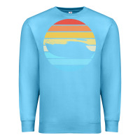 Ocean Blue boat t  shirt boat trip silhouette on a distressed retro sunset produc Premium Sweatshirt - linhVisuals