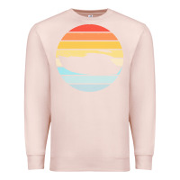 Pale Pink boat t  shirt boat trip silhouette on a distressed retro sunset produc Premium Sweatshirt - linhVisuals