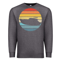 Charcoal Heather boat t  shirt boat trip silhouette on a distressed retro sunset produc Premium Sweatshirt - linhVisuals