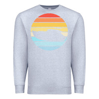 Heather Grey boat t  shirt boat trip silhouette on a distressed retro sunset produc Premium Sweatshirt - linhVisuals