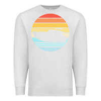 Oatmeal Heather boat t  shirt boat trip silhouette on a distressed retro sunset produc Premium Sweatshirt - linhVisuals