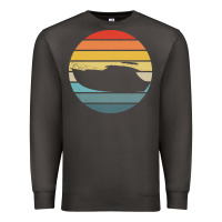 Smoke boat t  shirt boat trip silhouette on a distressed retro sunset produc Premium Sweatshirt - linhVisuals