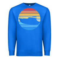 True Royal boat t  shirt boat trip silhouette on a distressed retro sunset produc Premium Sweatshirt - linhVisuals