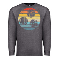 Charcoal Heather bocce ball t  shirt bocce ball silhouette on a distressed retro sunset Premium Sweatshirt - linhVisuals