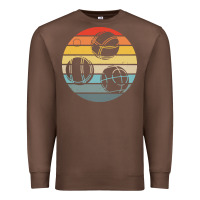 Chestnut bocce ball t  shirt bocce ball silhouette on a distressed retro sunset Premium Sweatshirt - linhVisuals