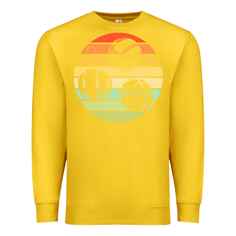 Bocce Ball T  Shirt Bocce Ball Silhouette On A Distressed Retro Sunset Premium Sweatshirt by linhVisuals | Teevron