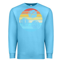 Ocean Blue bocce ball t  shirt bocce ball silhouette on a distressed retro sunset Premium Sweatshirt - linhVisuals