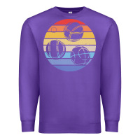 Purple bocce ball t  shirt bocce ball silhouette on a distressed retro sunset Premium Sweatshirt - linhVisuals