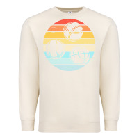 Sandshell bocce ball t  shirt bocce ball silhouette on a distressed retro sunset Premium Sweatshirt - linhVisuals