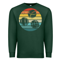 Sports Green bocce ball t  shirt bocce ball silhouette on a distressed retro sunset Premium Sweatshirt - linhVisuals