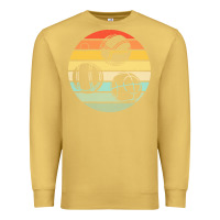 Antique Gold bocce ball t  shirt bocce ball silhouette on a distressed retro sunset Premium Sweatshirt - linhVisuals