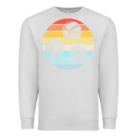 Dove Grey bocce ball t  shirt bocce ball silhouette on a distressed retro sunset Premium Sweatshirt - linhVisuals