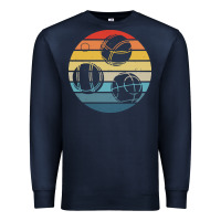 Navy bocce ball t  shirt bocce ball silhouette on a distressed retro sunset Premium Sweatshirt - linhVisuals