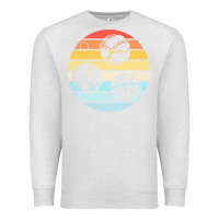 Oatmeal Heather bocce ball t  shirt bocce ball silhouette on a distressed retro sunset Premium Sweatshirt - linhVisuals