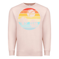 Pale Pink bocce ball t  shirt bocce ball silhouette on a distressed retro sunset Premium Sweatshirt - linhVisuals