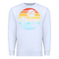 White bocce ball t  shirt bocce ball silhouette on a distressed retro sunset Premium Sweatshirt - linhVisuals