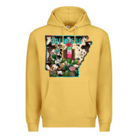Antique Gold arkansas map Premium Hoodie - RacoonDesign