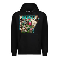 Black arkansas map Premium Hoodie - RacoonDesign