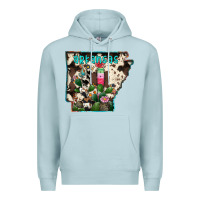 Blue Mist arkansas map Premium Hoodie - RacoonDesign
