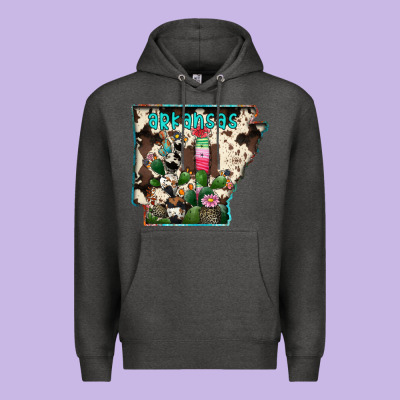 Arkansas Map Premium Hoodie Designed By Racoondesign
