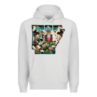 Dove Grey arkansas map Premium Hoodie - RacoonDesign