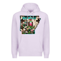 Lilac arkansas map Premium Hoodie - RacoonDesign