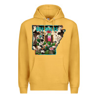 Mustard arkansas map Premium Hoodie - RacoonDesign
