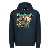Navy arkansas map Premium Hoodie - RacoonDesign