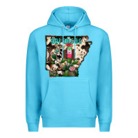 Ocean Blue arkansas map Premium Hoodie - RacoonDesign