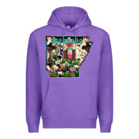 Purple arkansas map Premium Hoodie - RacoonDesign